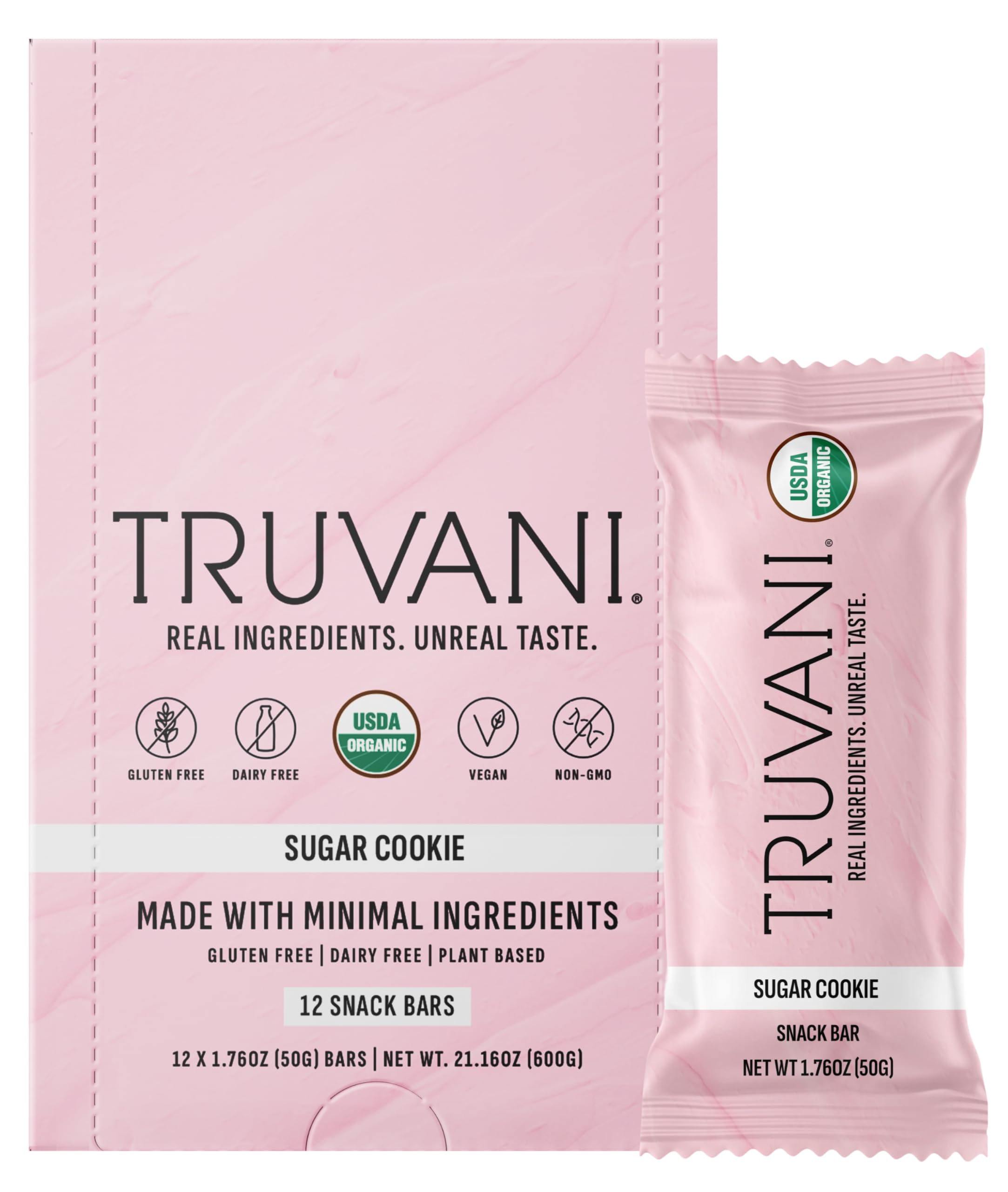 Truvani empaque frontal Sugar Cookie mostrando diseño y beneficios