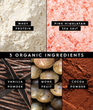 Truvani cacao y leche orgánica como ingredientes reales y limpios