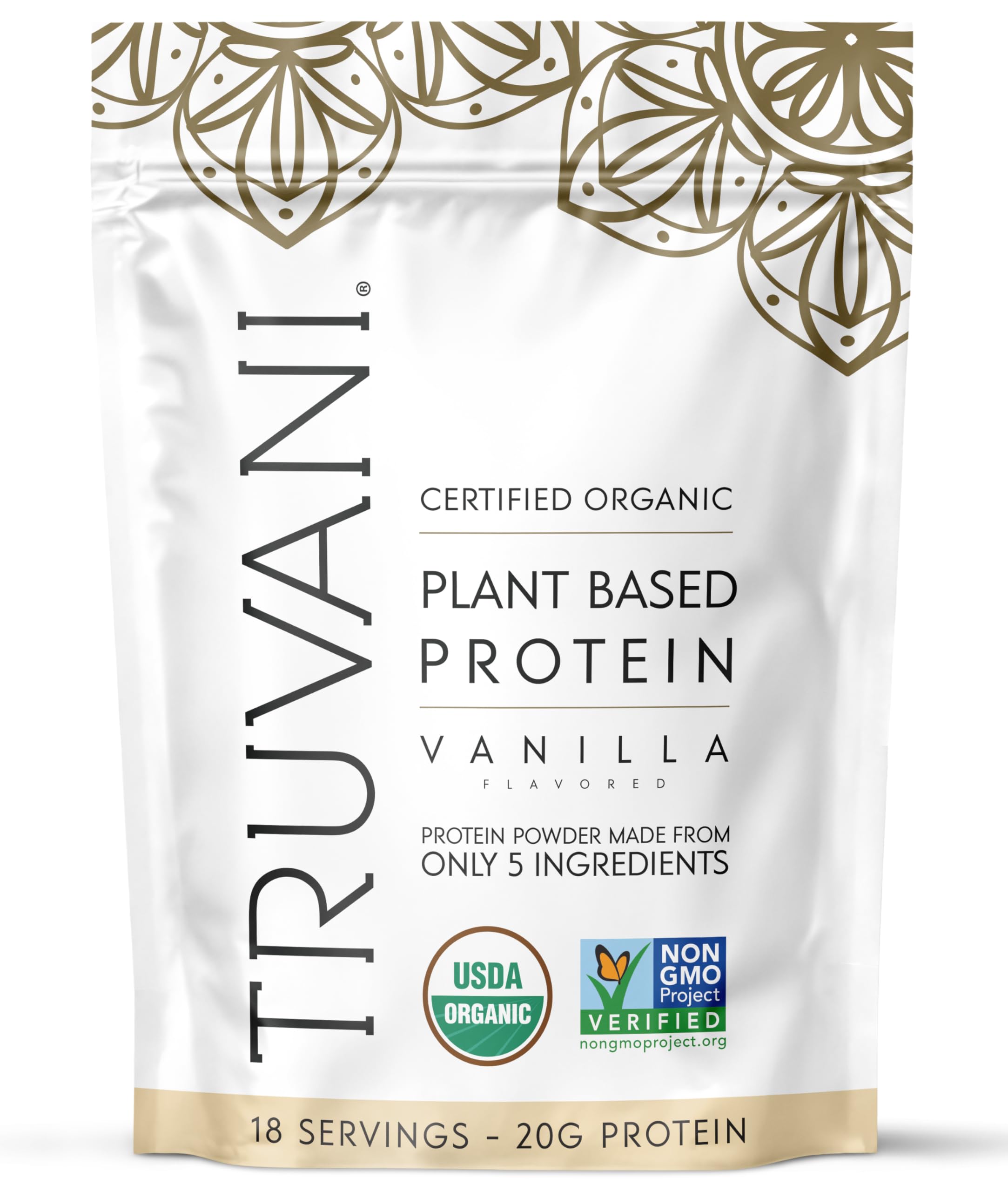 Truvani empaque frontal mostrando diseño y beneficio orgánico