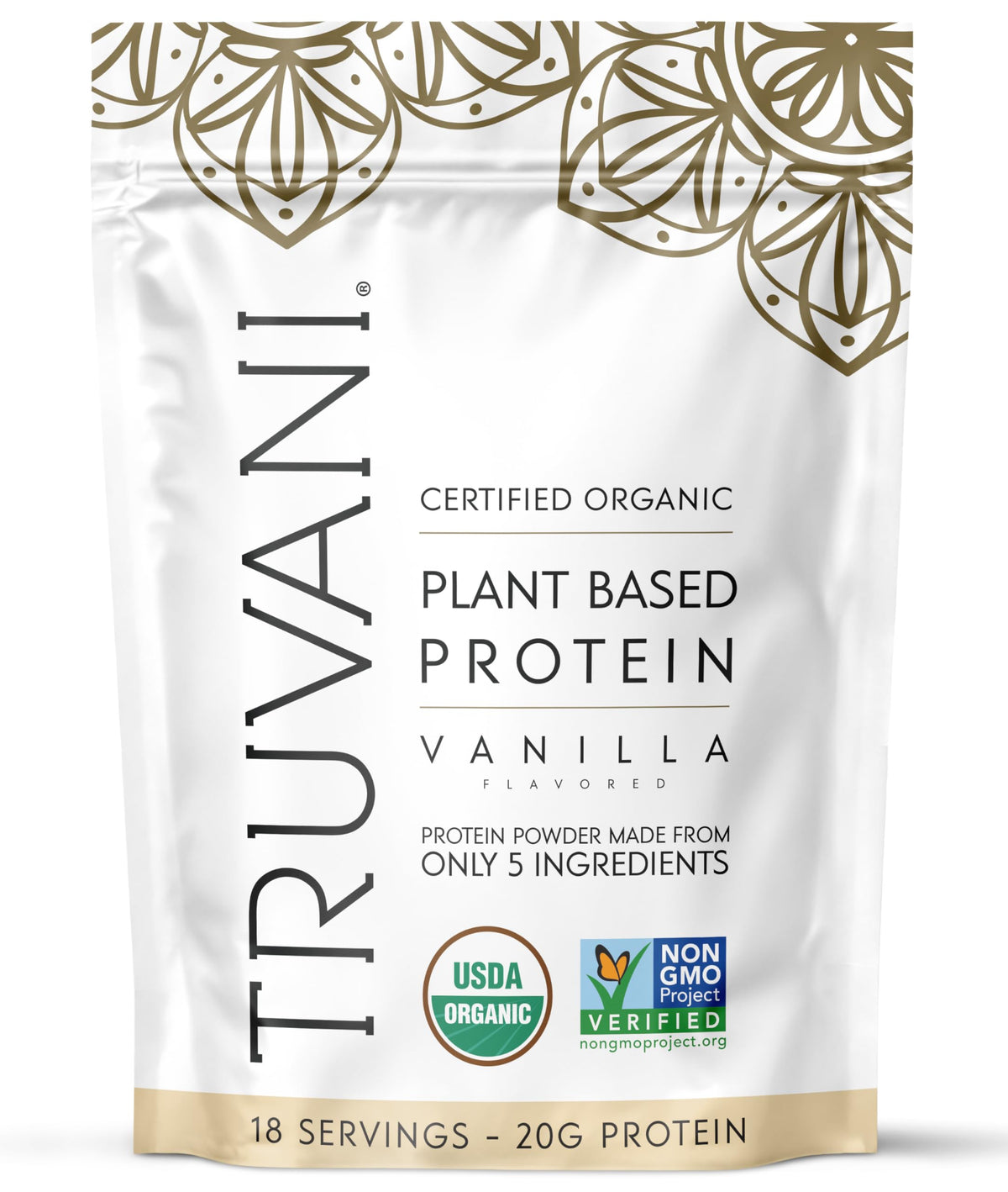 Truvani empaque frontal mostrando diseño y beneficio orgánico