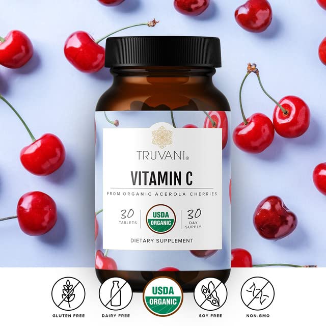 Truvani vitamina C polvo detalle de textura, muestra pureza y mezcla fácil