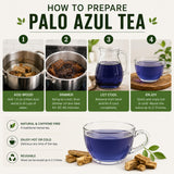 Tu Salud Plus taza humeante de palo azul, calentando un momento de calma