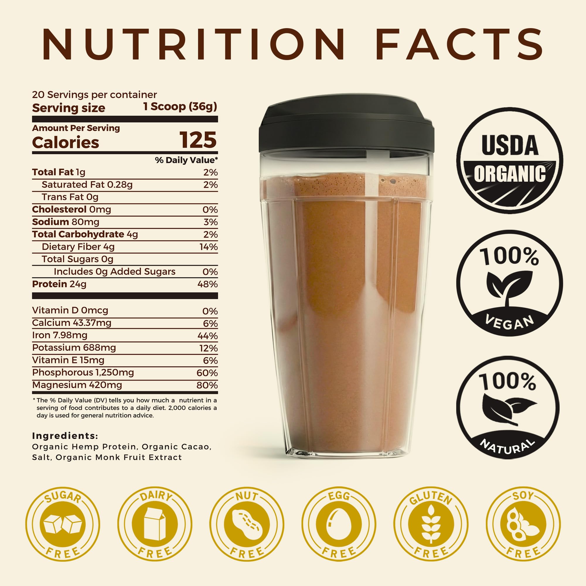 TUPAXA etiqueta nutricional y sello USDA Organic visibles