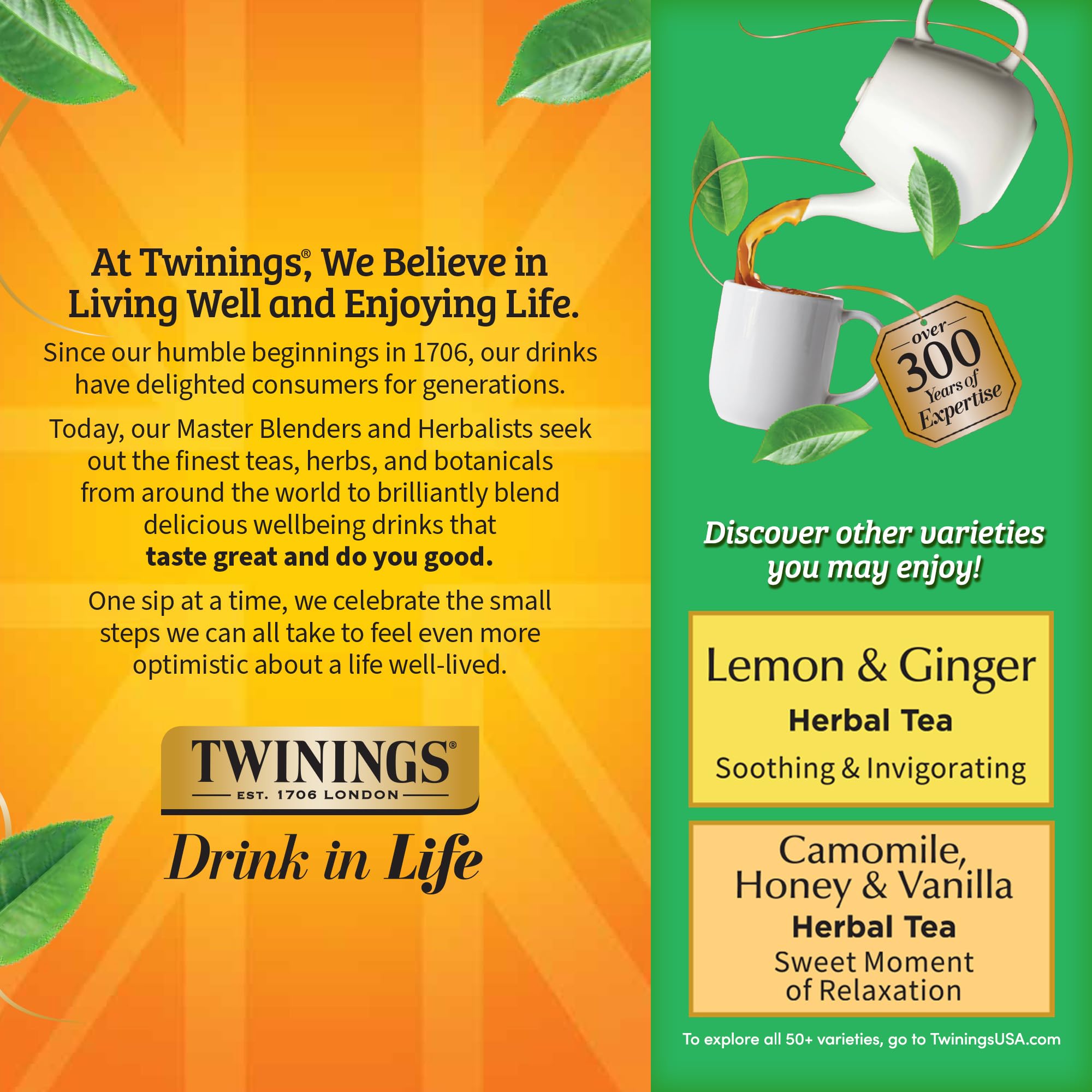 Twinings vaso con té verde con hielo ideal para bebidas frías