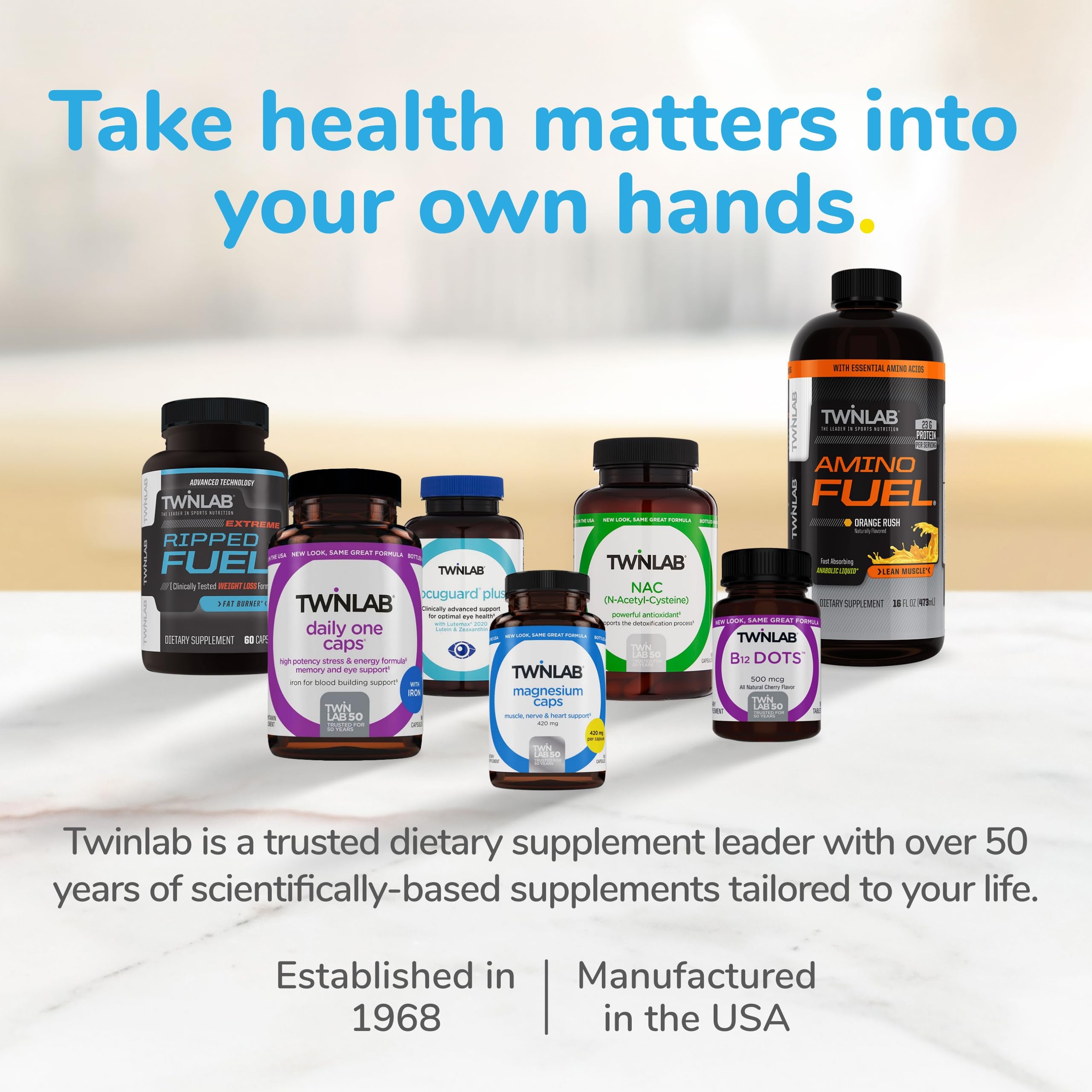 Twinlab etiqueta nutricional en primer plano mostrando dosis y composición clara