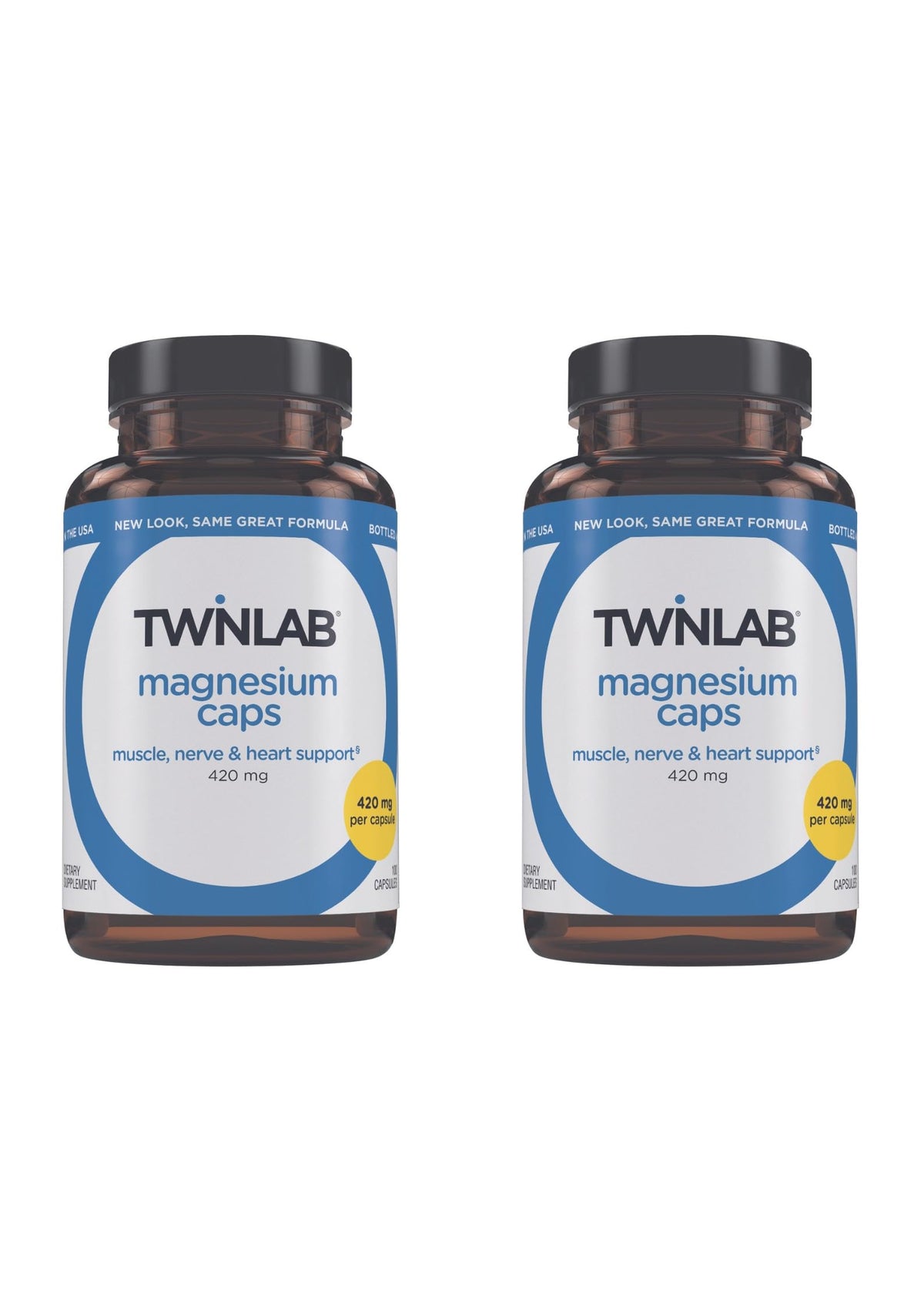 Twinlab frontal del envase mostrando el producto y la dosis 420 mg