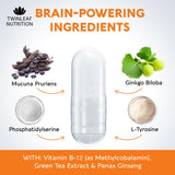 TWINLEAF NUTRITION ingredientes clave como Mucuna y L‑Tyrosine beneficiosos