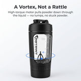 Twister Fitness comparación de tamaño junto a una manzana, capacidad de 21 oz