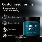 TYDOTT Debloat Pro en vaso mezclado, ilustra uso práctico y rápida preparación