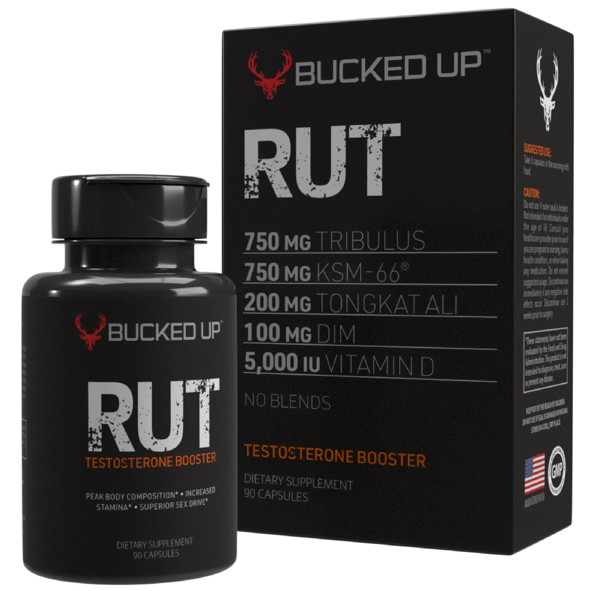 TyeinGo Bucked Up RUT frontal del envase mostrando diseño y beneficio de rendimiento