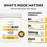 Vaso preparado con Type Zero Amino Burn y hielo que muestra bebida refrescante antes del entrenamiento