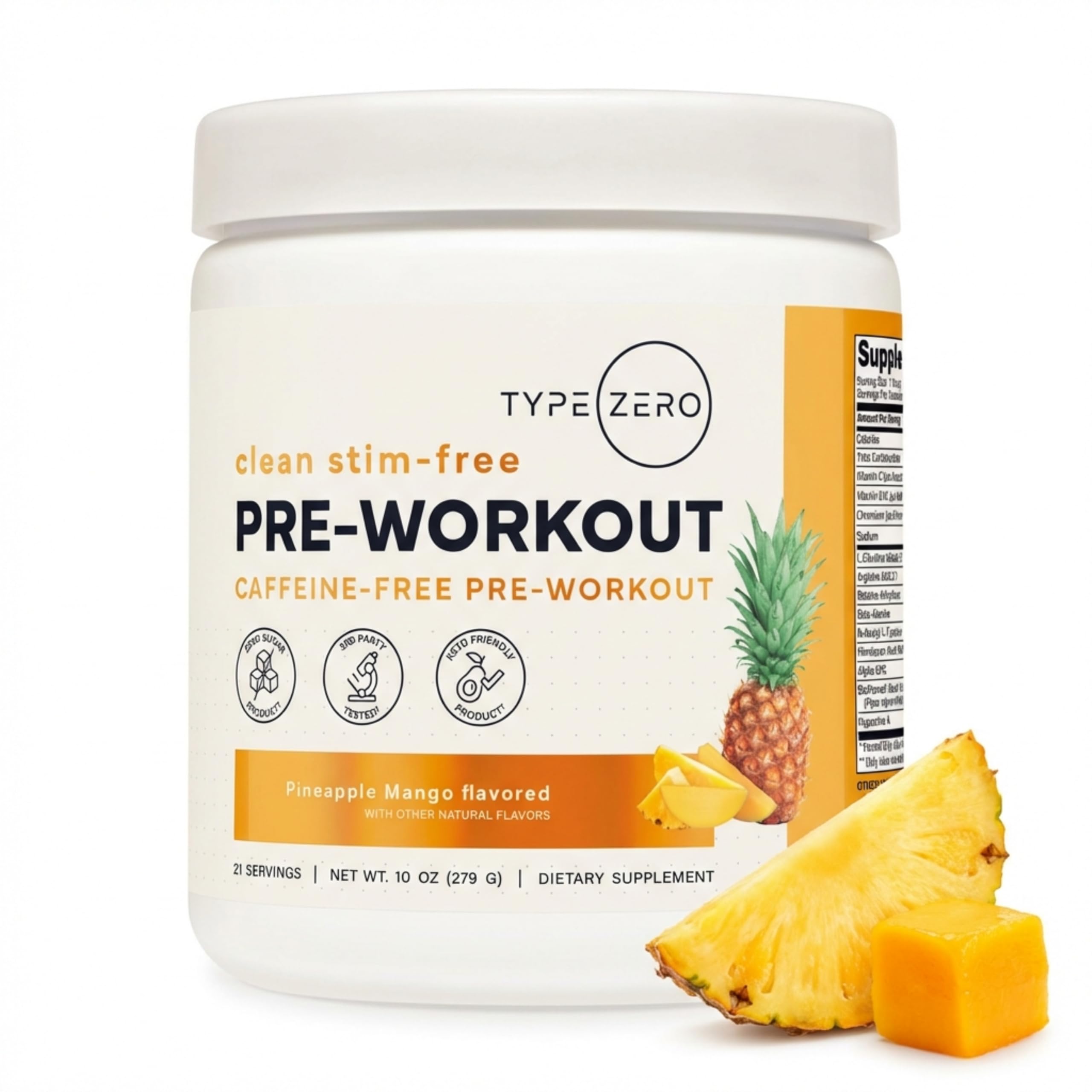 Type Zero frasco delantero con sabor Pineapple Mango y diseño claro