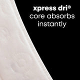 U by Kotex vista superior de protección extra, mayor cobertura visible