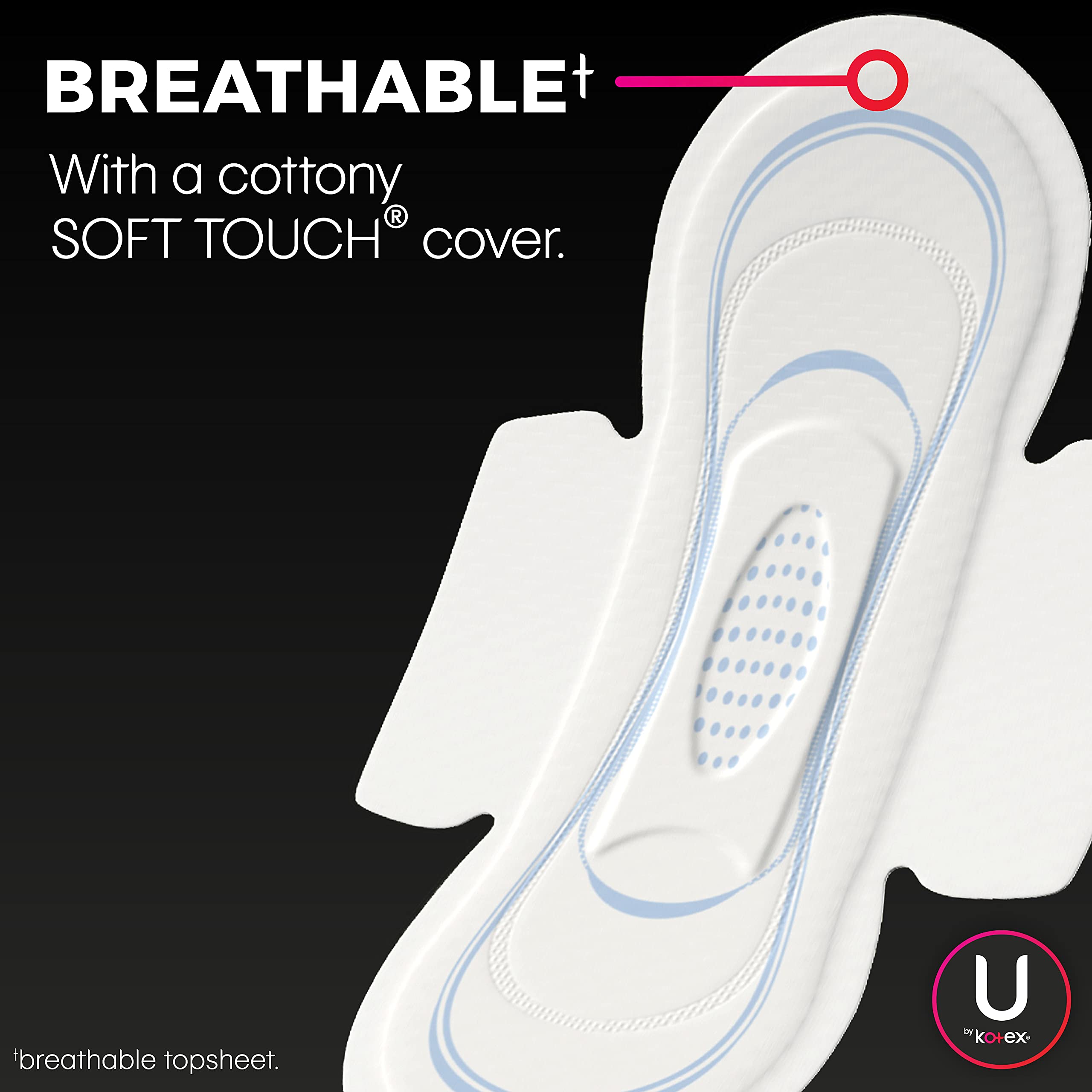 U by Kotex comparación de escala que indica perfil ultra delgado