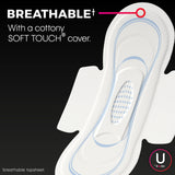 U by Kotex comparación de escala que indica perfil ultra delgado