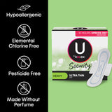 U by Kotex comparación de tamaño ultra delgado para apariencia discreta
