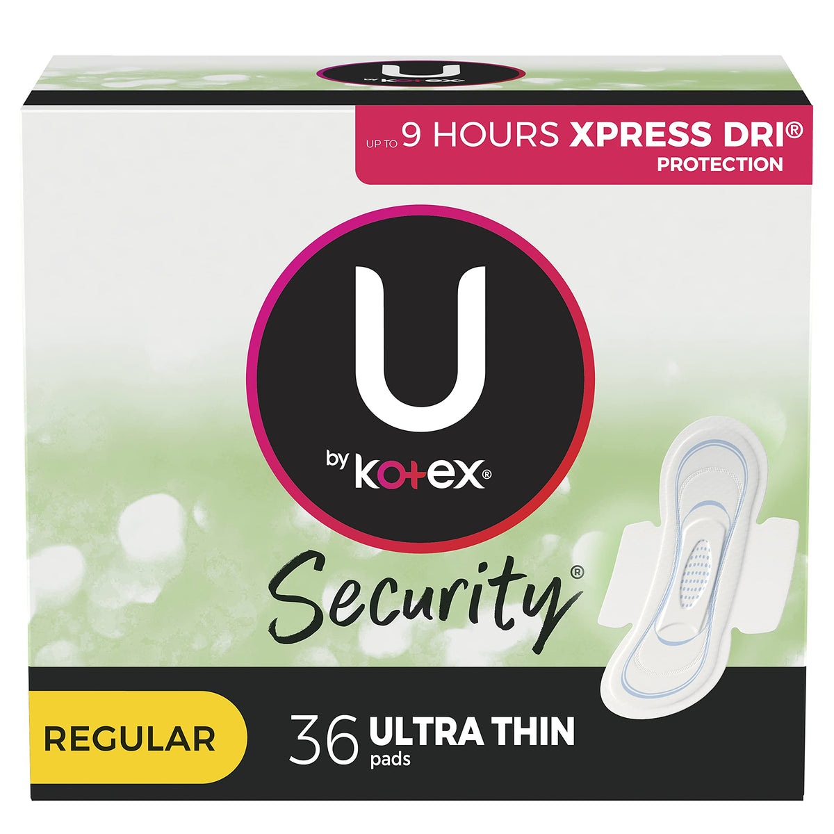 U by Kotex empaque frontal mostrando 36 unidades y conveniencia