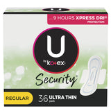 U by Kotex empaque frontal mostrando 36 unidades y conveniencia