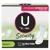 U by Kotex frente del empaque mostrando 32 unidades y beneficio de protección