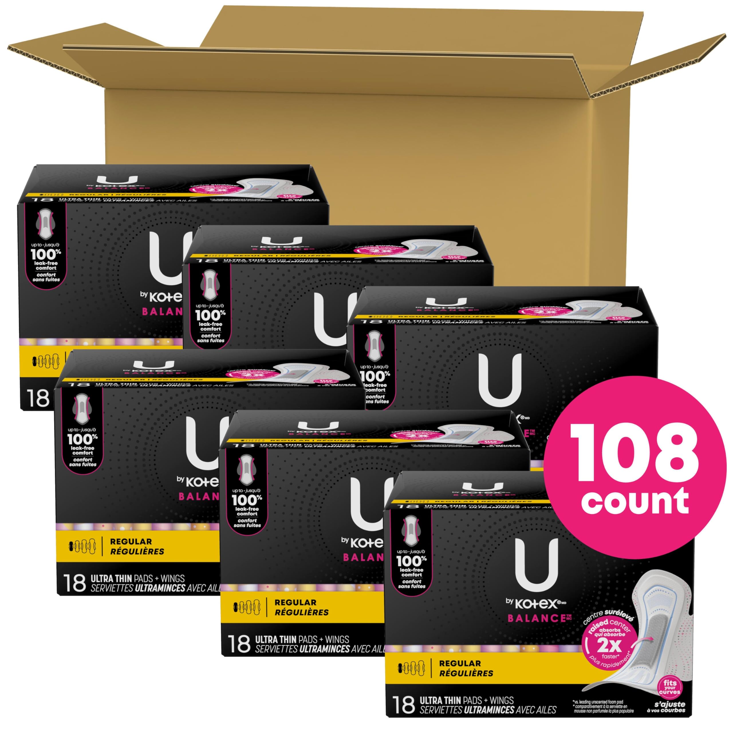 U by Kotex toalla individual envuelta para higiene y acceso fácil