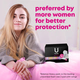 U by Kotex etiqueta sin fragancias ni parabenos para piel sensible