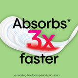 U by Kotex toalla individual en mano mostrando tamaño práctico