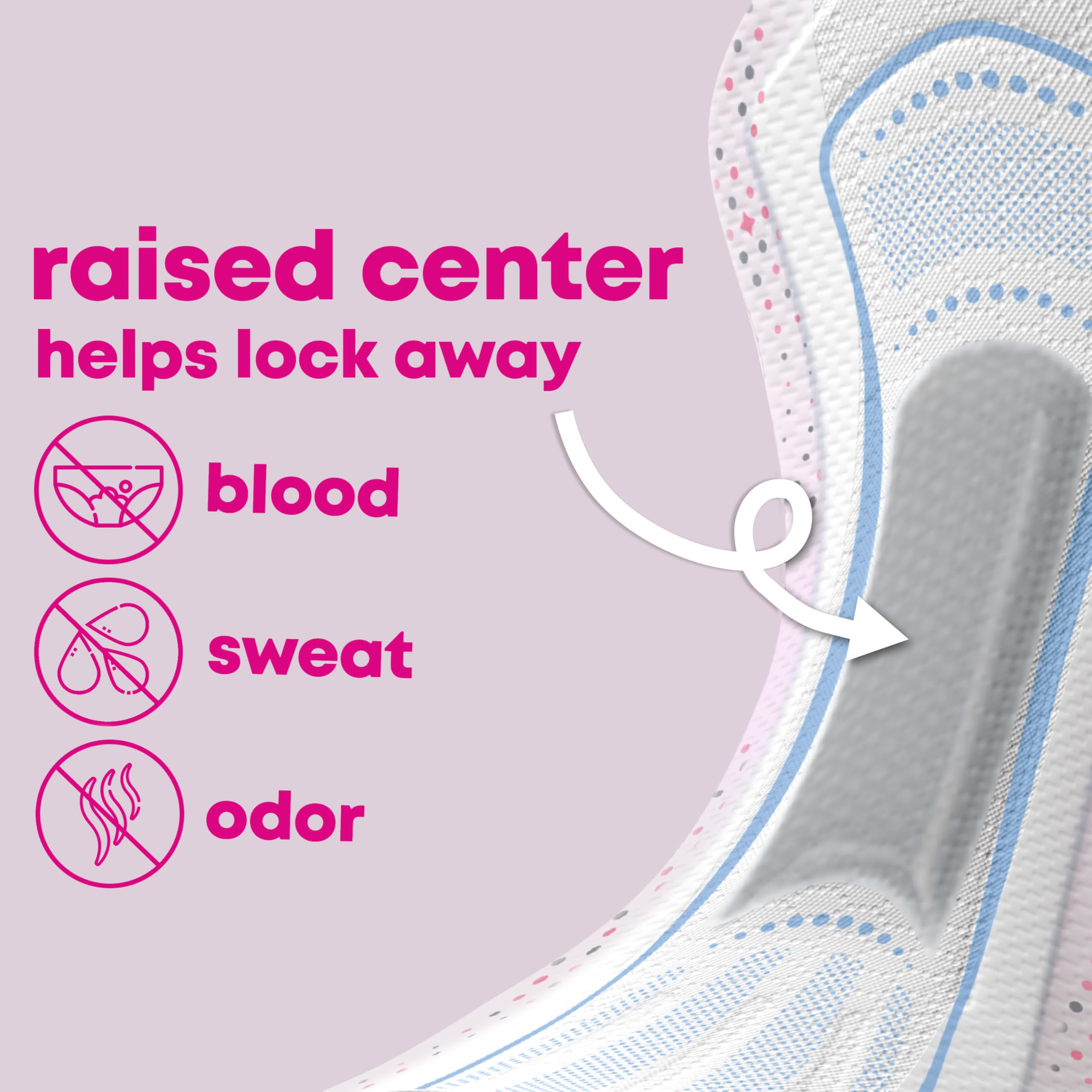 U by Kotex textura superficial suave para comodidad cutánea