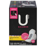 U by Kotex frontal de empaque mostrando diseño ultradelgado y beneficio de absorción rápida