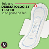U by Kotex toalla bajo ropa ajustada demostrando discreción