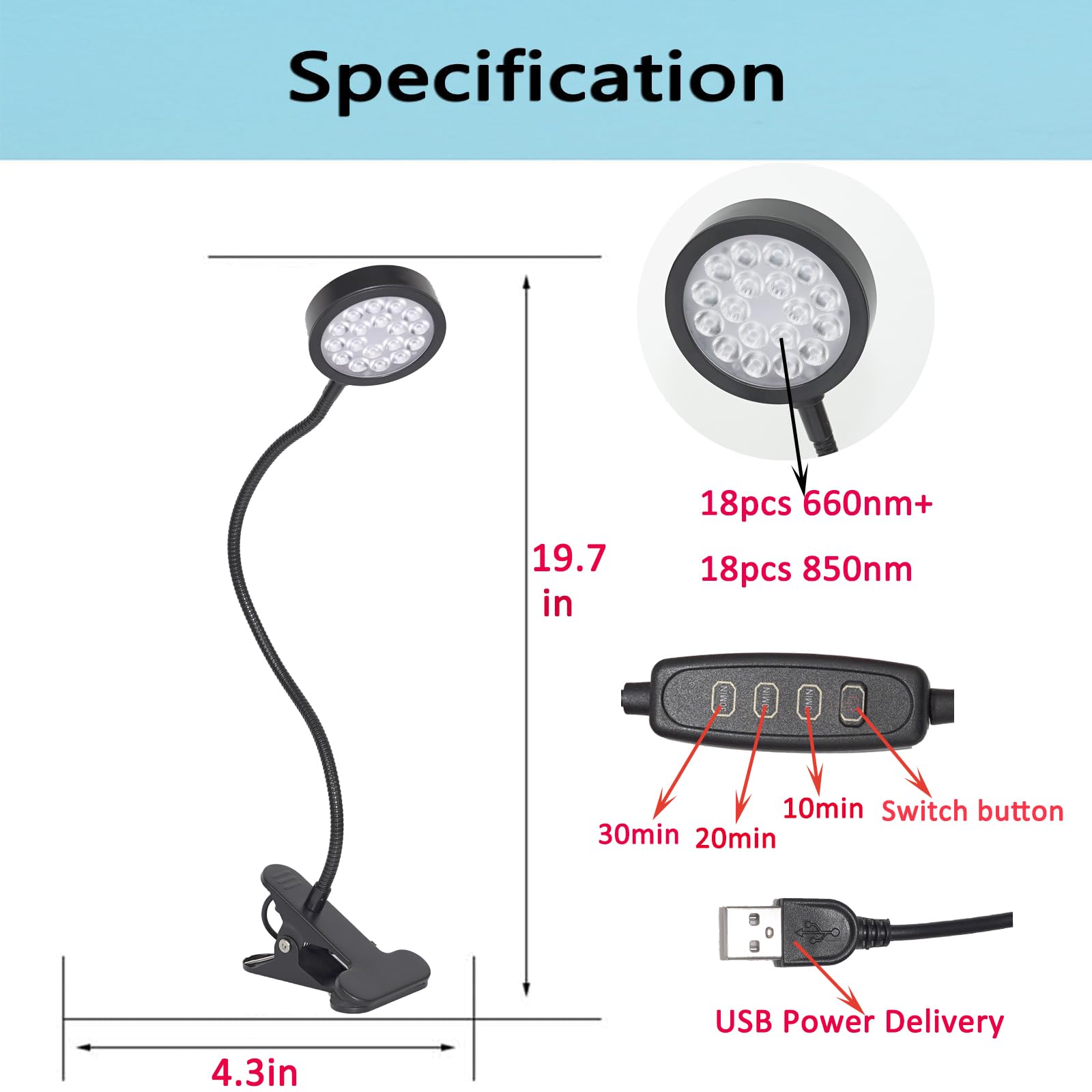U4GLORY clip y bisagra ajustable para dirigir la luz con facilidad