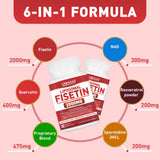 Uarcool etiqueta de ingredientes destacando mezcla de fisetina y compuestos