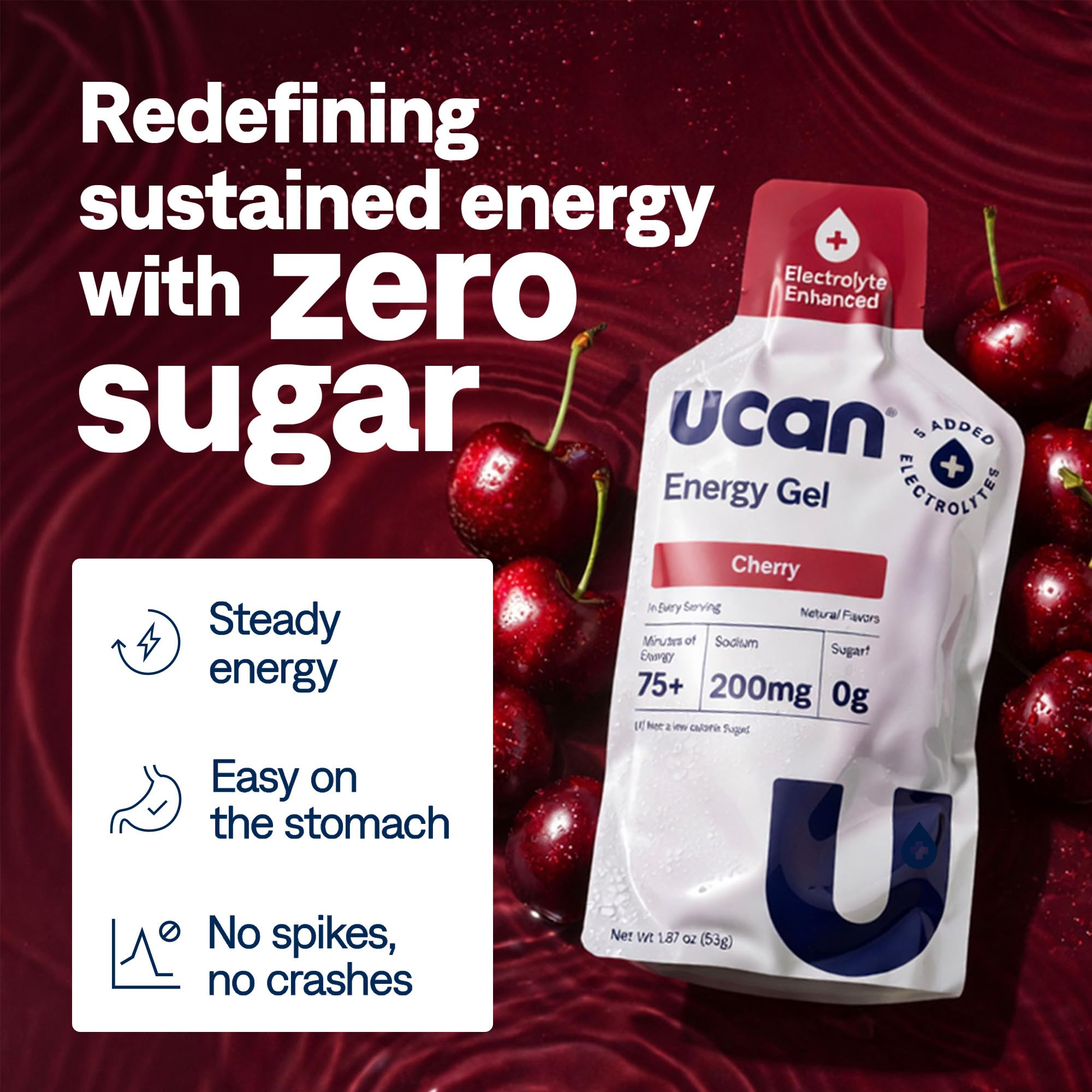 UCAN Edge detalle de ingredientes LIVSTEADY y electrolitos para energía estable