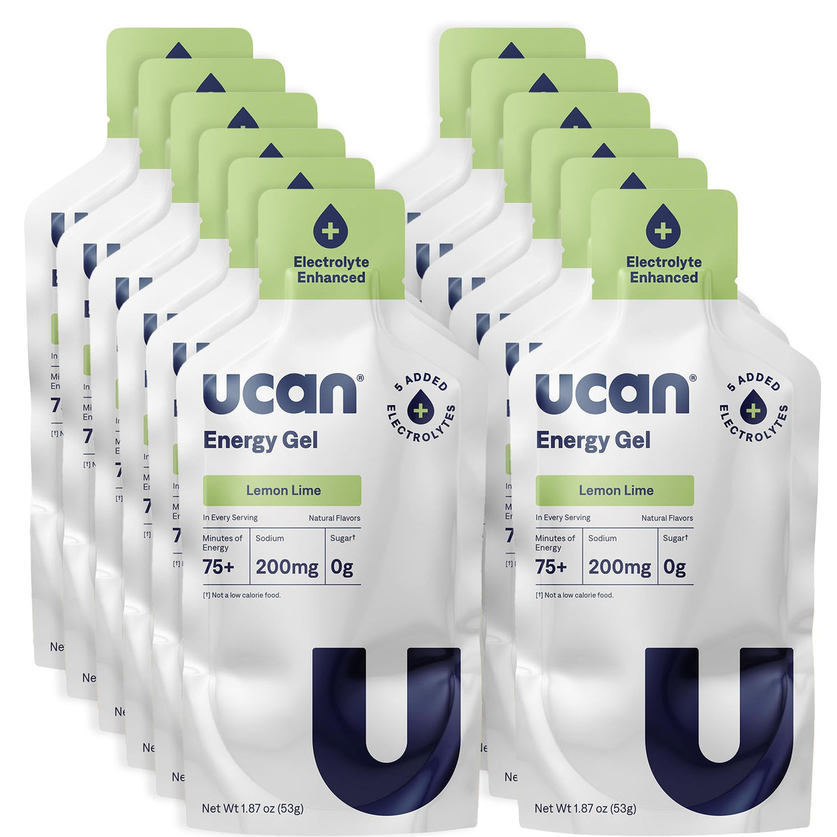 UCAN Edge envase frontal mostrando el diseño y sabor limón-lima, beneficio: reconocimiento rápido de producto.
