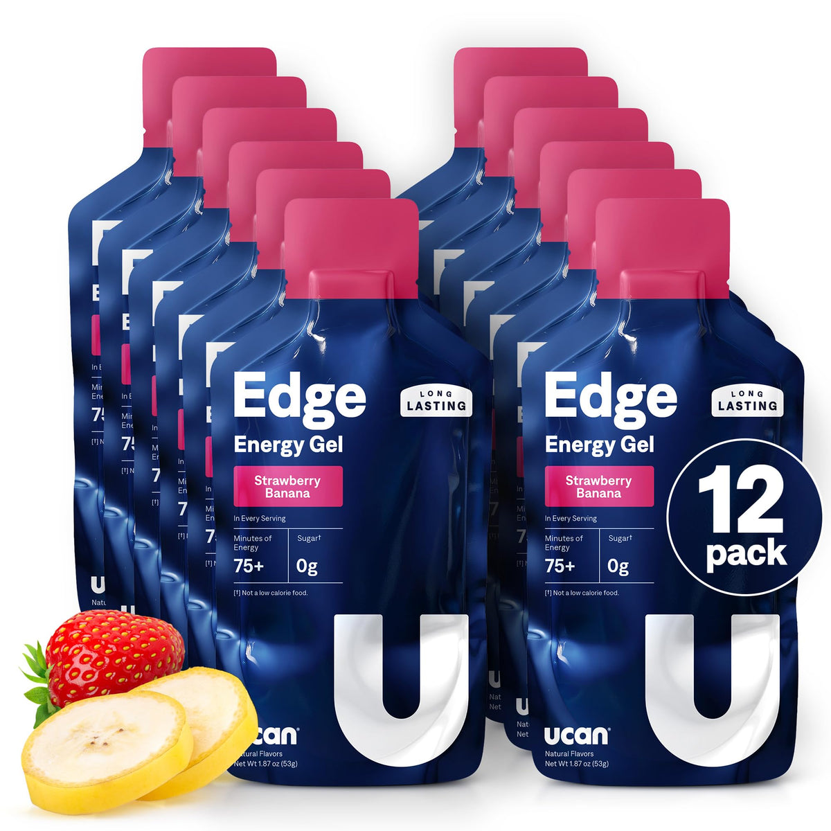 UCAN gel frontal del paquete mostrando diseño y beneficio energía sostenida