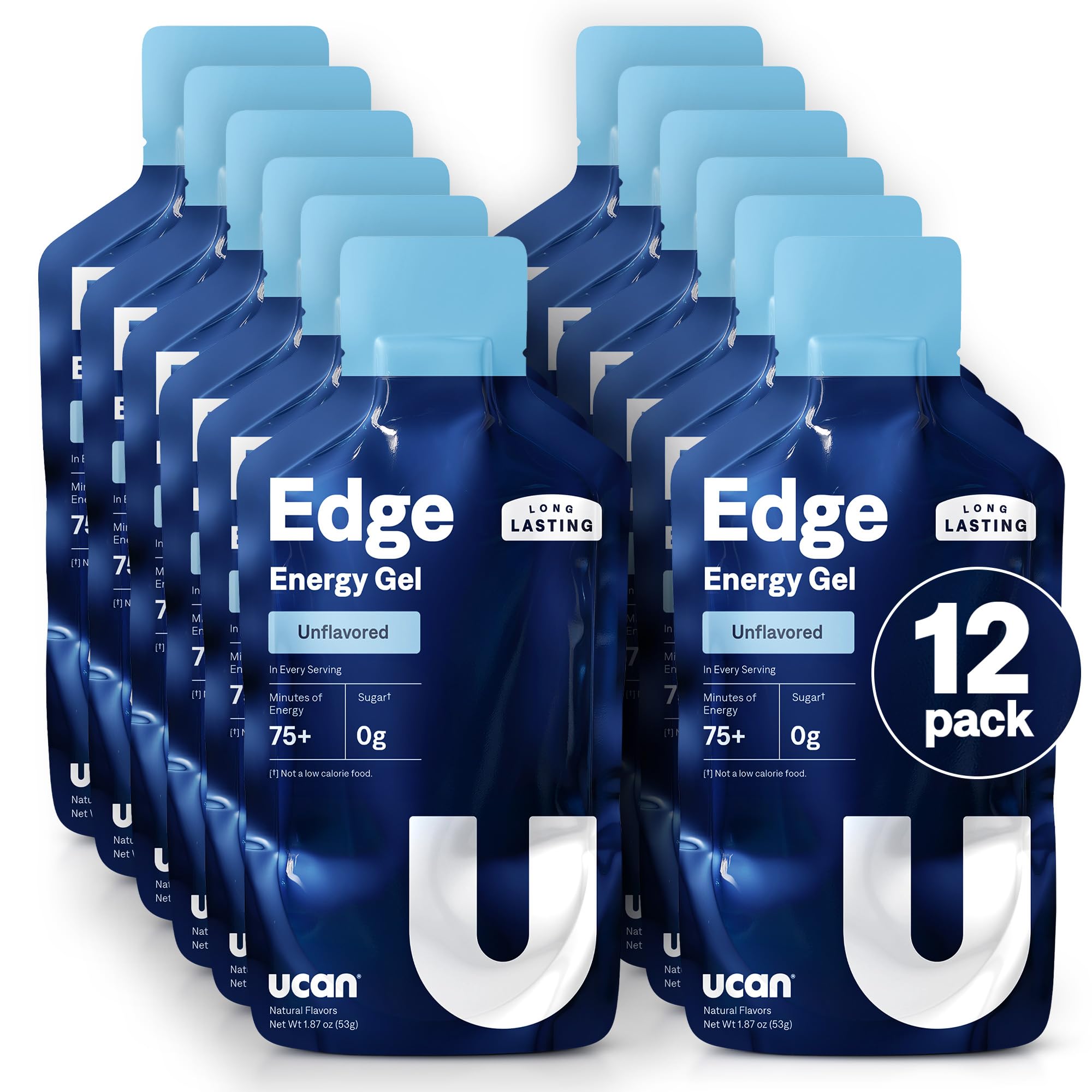 UCAN Edge frontal del paquete mostrando presentación y beneficio de energía estable