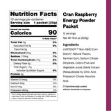 UCAN etiqueta ingredientes Cran-Raz enfocada, muestra nutrición keto y sin gluten