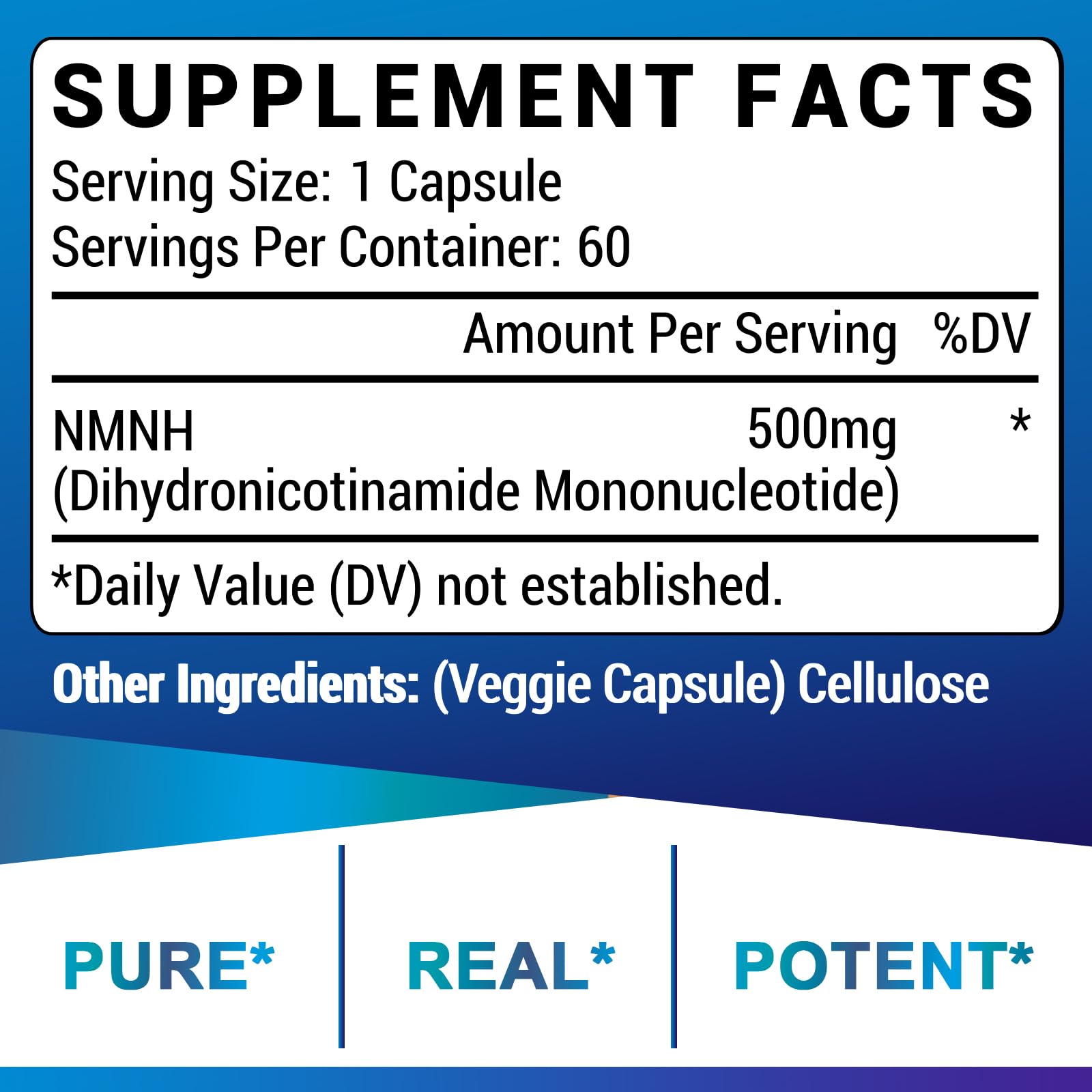 Ucessuyy etiqueta nutricional legible con información de dosis y contenido