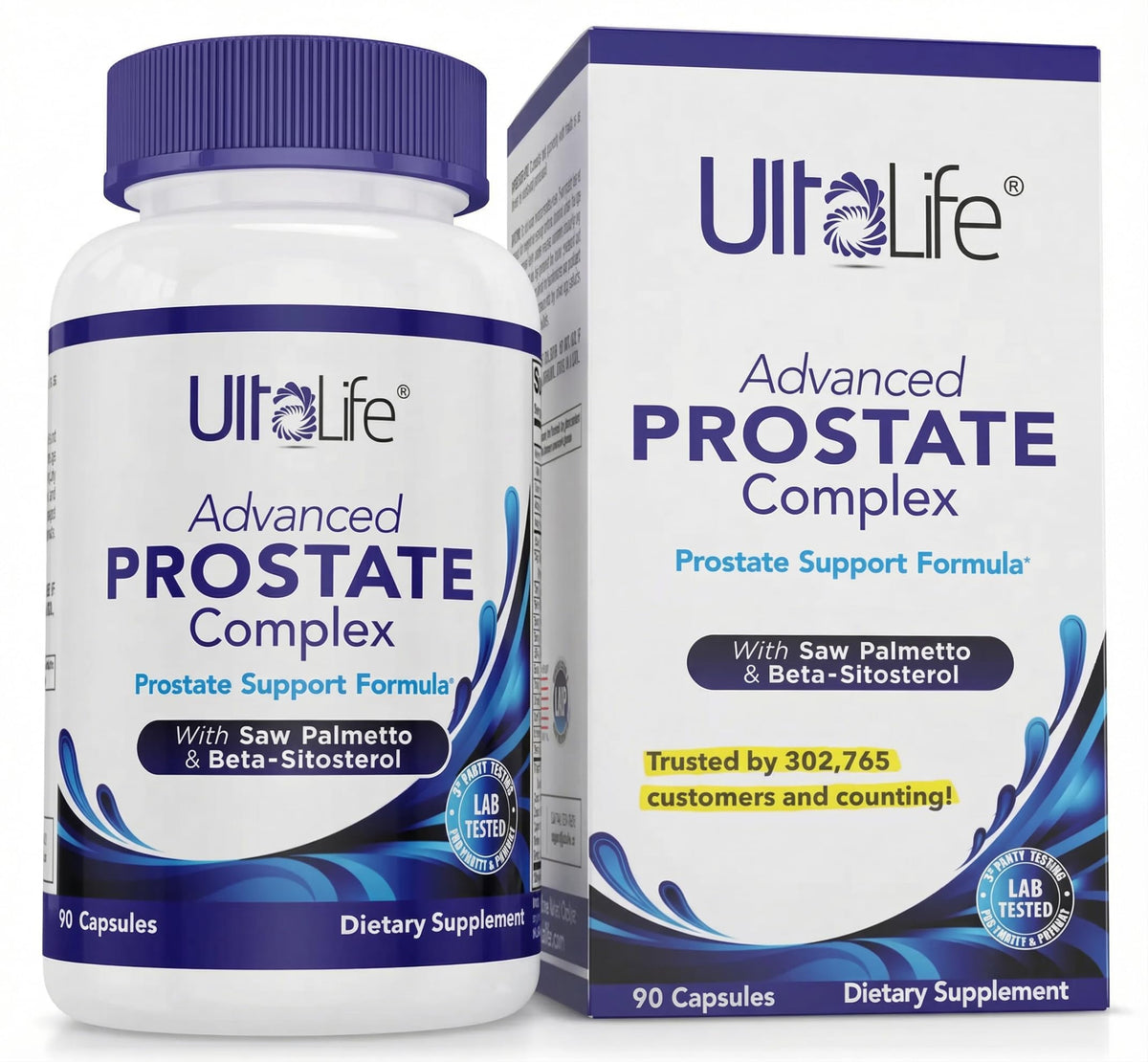 ULTALIFE frasco frontal mostrando 90 cápsulas y diseño claro para confianza