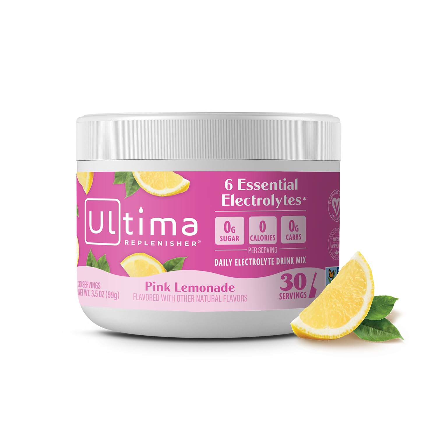 Ultima Replenisher frontal del envase que muestra la presentación y beneficio de hidratación