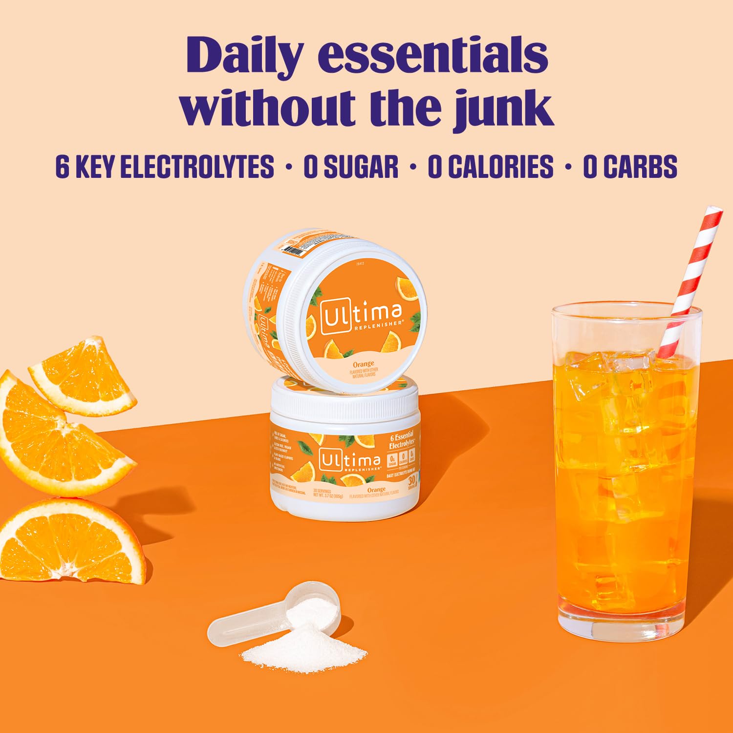 Ultima Replenisher polvo naranja textura fina, mezcla fácil