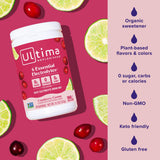 Ultima Replenisher etiqueta con ingredientes clave y beneficios visibles