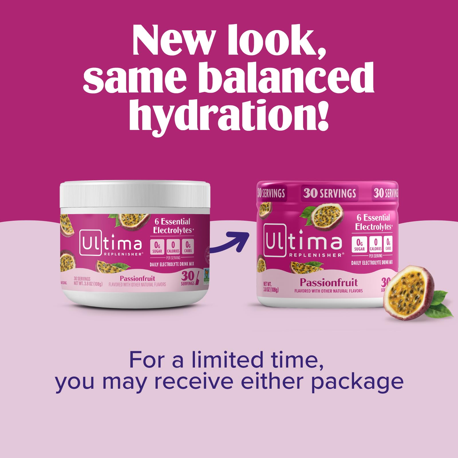 Detalle de etiqueta nutricional Ultima Replenisher que resalta electrolitos completos