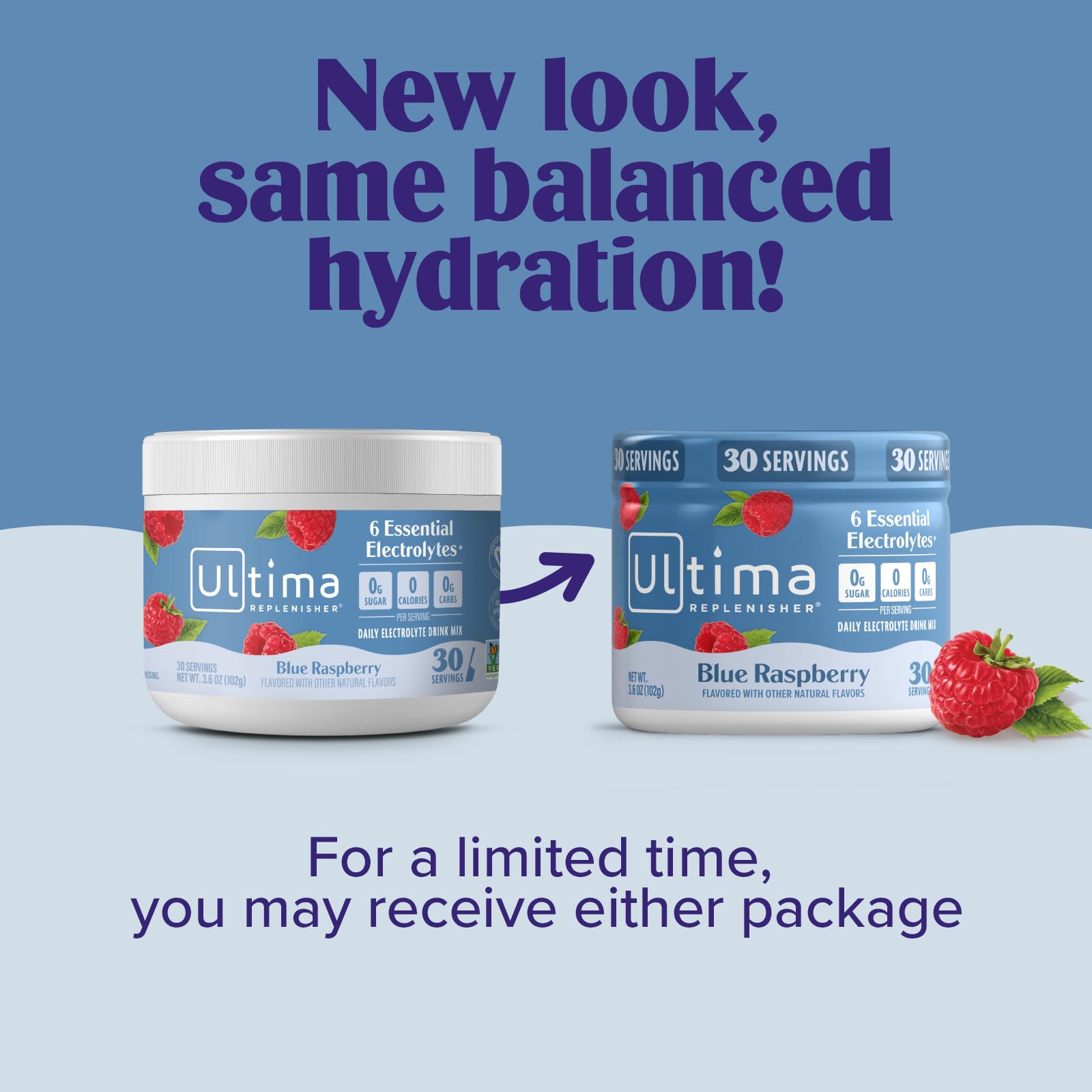 Ultima Replenisher etiqueta nutricional que destaca electrolitos y vitaminas