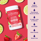 Etiqueta nutricional Ultima Replenisher destacando electrolitos esenciales