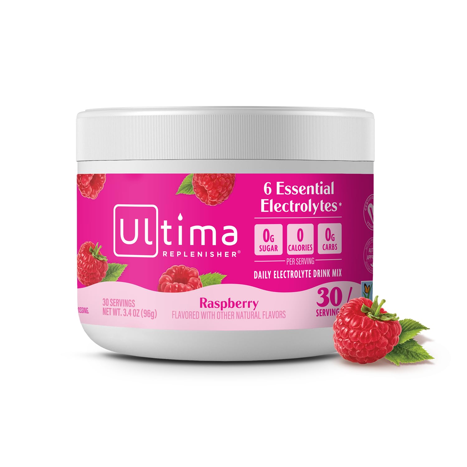 Ultima Replenisher envase frontal mostrando diseño y 30 servicios, fácil identificación