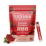 Ultima Replenisher empaque frontal mostrando sabor cherry pomegranate y beneficio portable