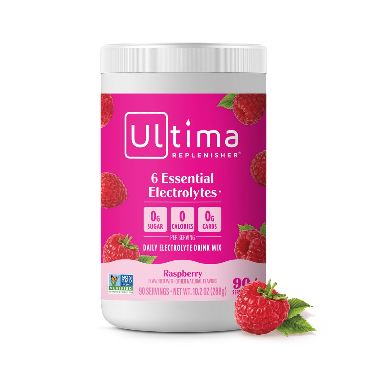 Ultima Replenisher frontal del bote mostrando la marca y formato de 90 servicios, ideal para hidratación diaria