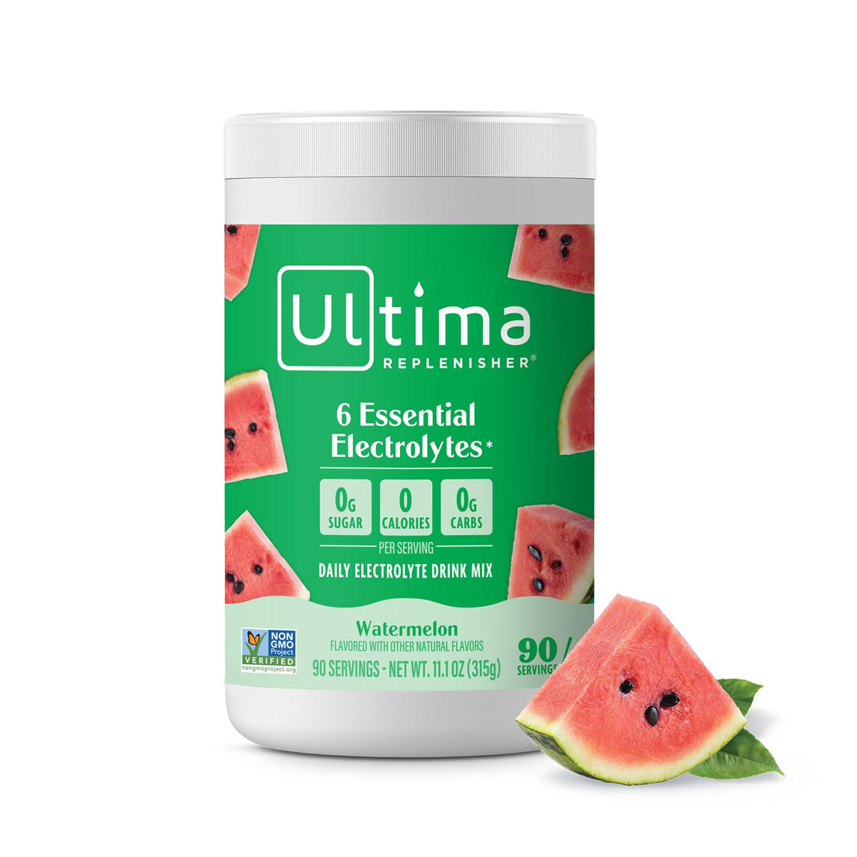 Ultima Replenisher bote frontal mostrando presentación y beneficios de hidratación