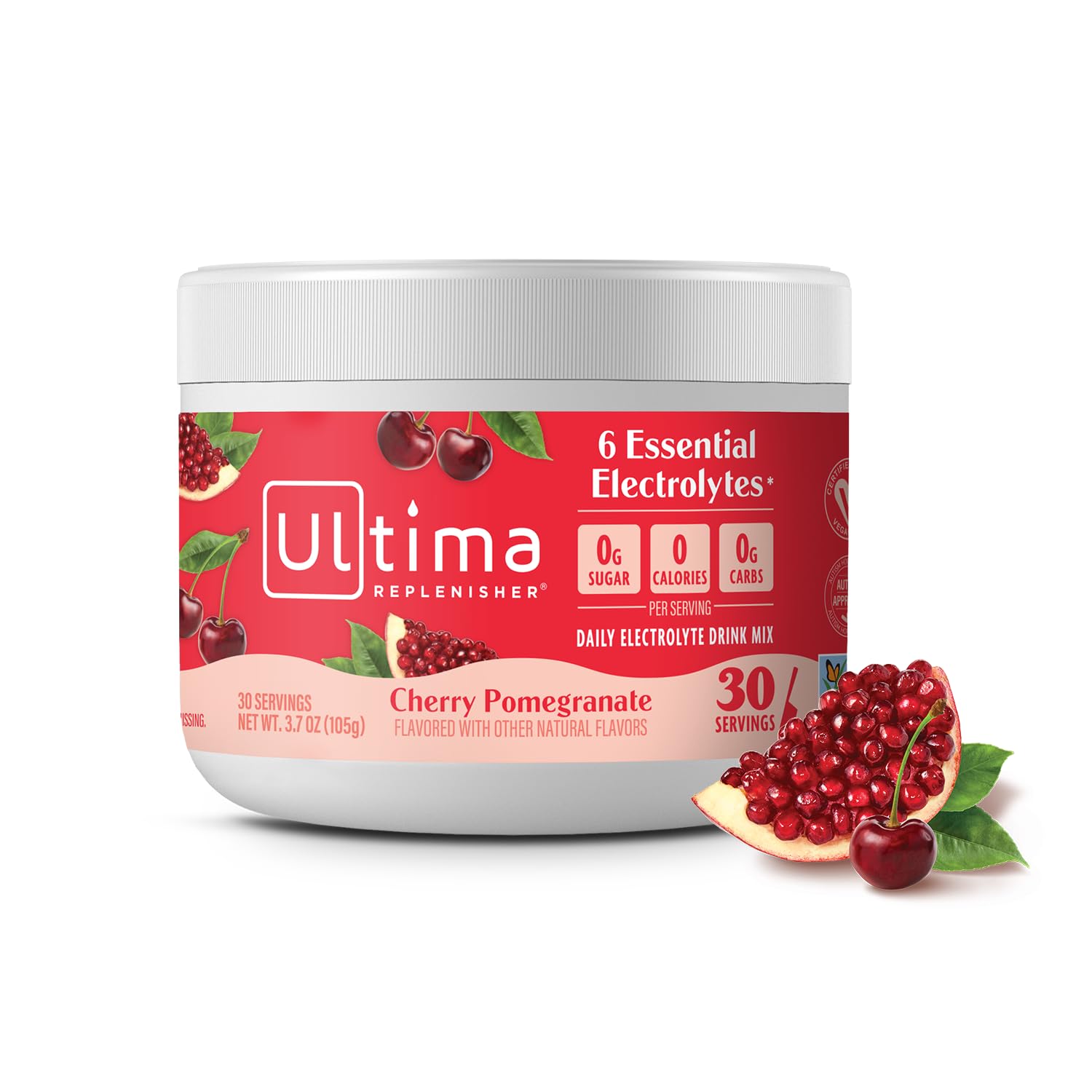 Ultima Replenisher lata frontal mostrando diseño y beneficios