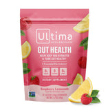 Ultima Replenisher pack frente mostrando 14 stickpacks y el sabor frambuesa-limonada, ideal para hidratación